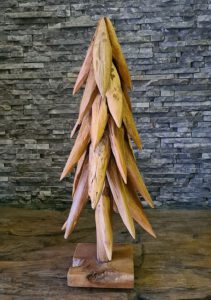 Holzskulptur Holzkunst Treibholzbaum Teakdeko Holzobjekt Tannenbaum Ho.2097