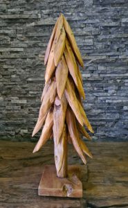 Holzskulptur Holzkunst Treibholzbaum Teakdeko Holzobjekt Tannenbaum Ho.2097