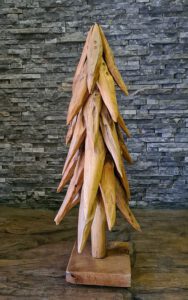 Holzskulptur Holzkunst Treibholzbaum Teakdeko Holzobjekt Tannenbaum Ho.2097