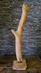 Holzobjekt Holzskulptur Teakholz Treibholz Schwemmholz Kunst Statue Deko Figur Deko klar lackiert Ho.2120