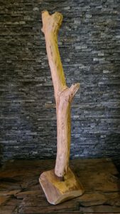 Holzobjekt Holzskulptur Teakholz Treibholz Schwemmholz Kunst Statue Deko Figur Deko klar lackiert Ho.2120