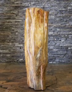 versteinertes Holz fossile Skulptur Pflanzenfossilien poliert petrified wood vH68