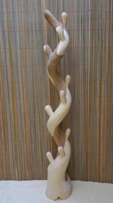 Holz Skulptur Garderobe Garderobenständer Suar Holzobjekt Ho.2078